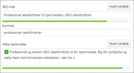 skærmbillede SEO by Yoast. Øg online synlighed. beritbai.dk