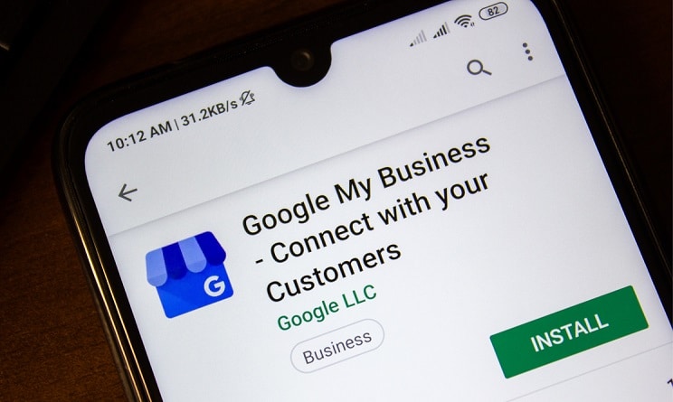 Google My Business pÄ mobiltelefon. beritbai.dk
